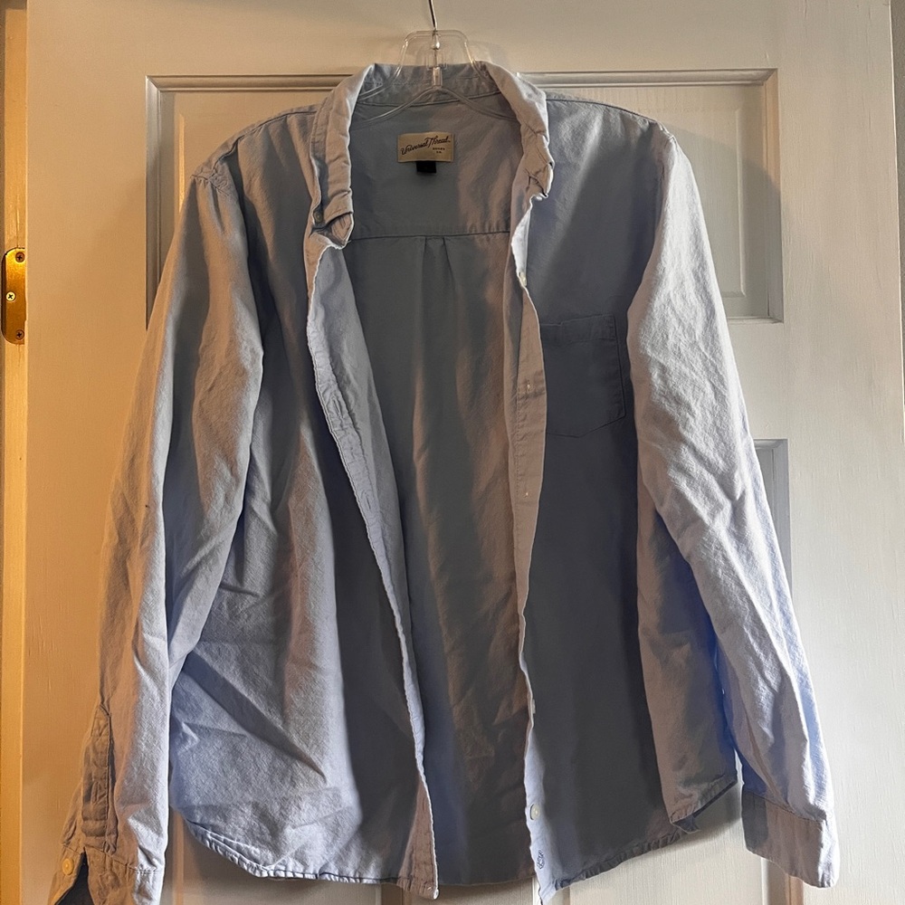 women’s chambray denim shirt L